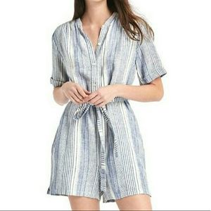HP🎉 GAP Stripe Linen Blend Belted Romper